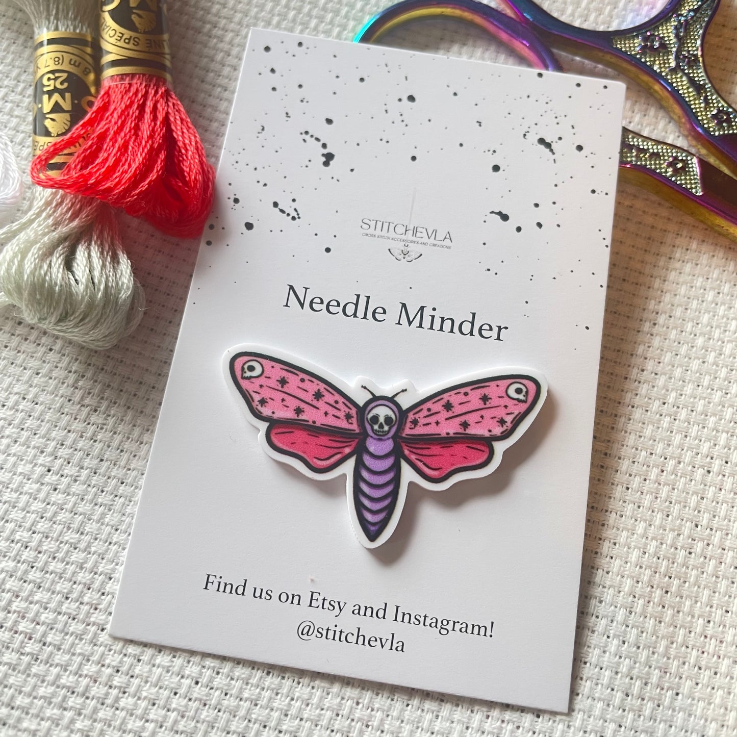 Pink Moth Needle Minder