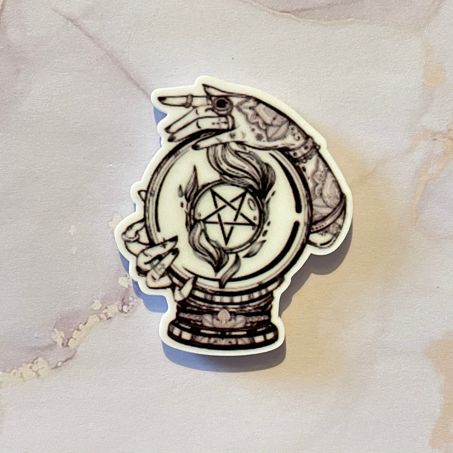 Crystal Ball with Hands Needle Minder