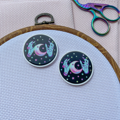 Blue Hands & Moon Needle Minder